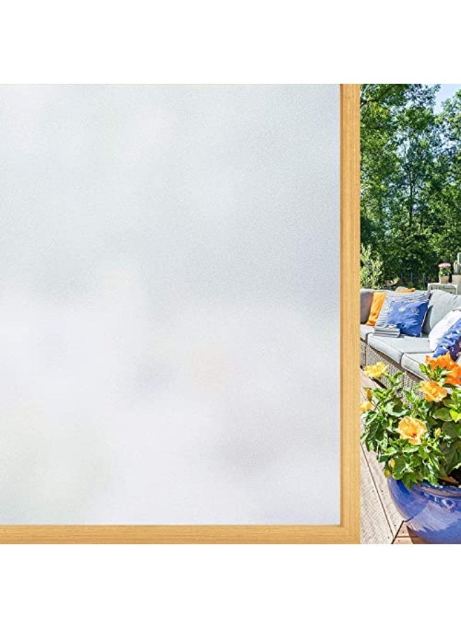 CLENEA Window Privacy Film, Frosted Glass Static Sticker, Self Adhesive Opaque Vinyl Bathroom Door Sticker, UV Protection, Easy To Use, For Smooth Glass Surfaces, Can Be Used For Home, Office, 60x200cm - Image 1